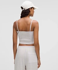 Seersucker Check Strappy Tank Top | Women's Sleeveless & Tops