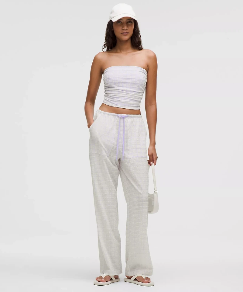 Seersucker Check Strappy Tank Top | Women's Sleeveless & Tops