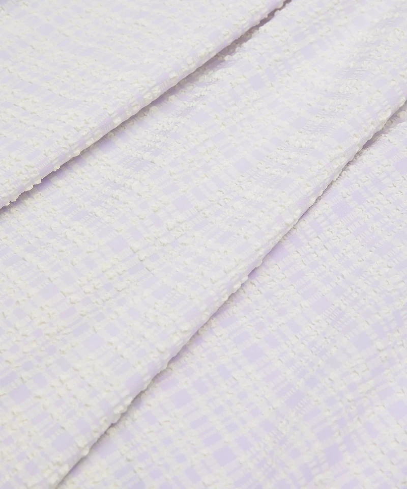 Seersucker Check Ruched Midi Dress | Women's Dresses