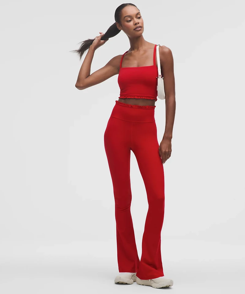 Nulu Ruffle-Trim Cropped Tank Top