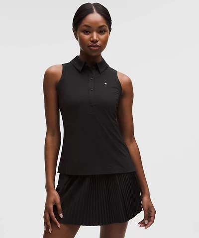 Quick-Dry Sleeveless Polo Shirt *Straight Hem