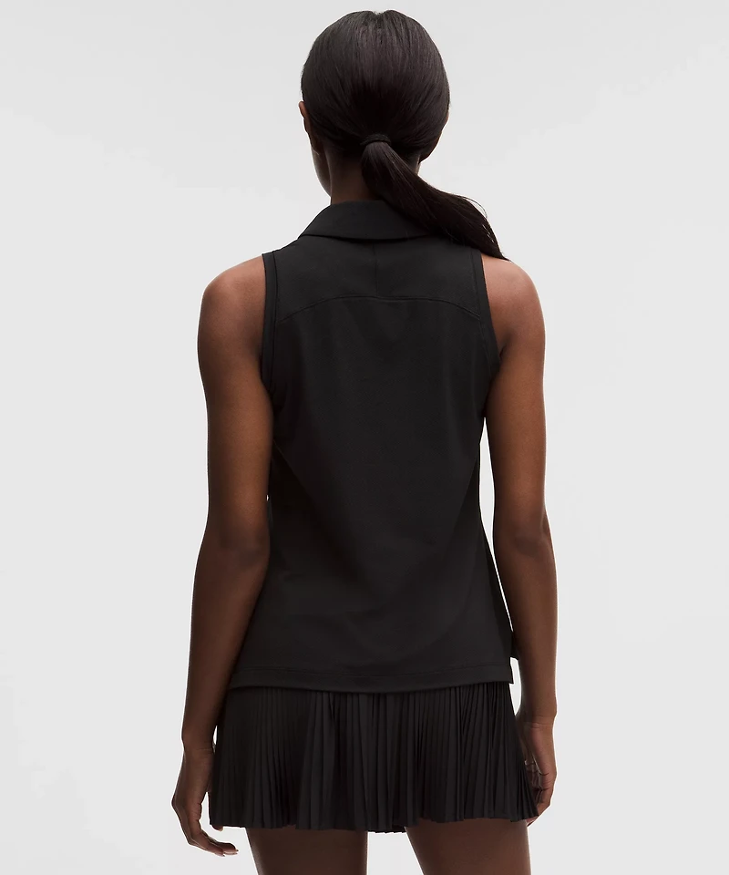 Quick-Dry Sleeveless Polo Shirt *Straight Hem