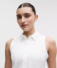 Quick-Dry Sleeveless Polo Shirt *Straight Hem