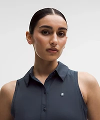 Quick-Dry Sleeveless Polo Shirt *Straight Hem