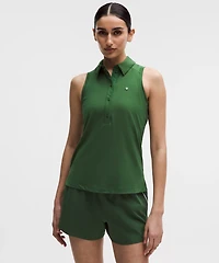 Quick-Dry Sleeveless Polo Shirt *Straight Hem