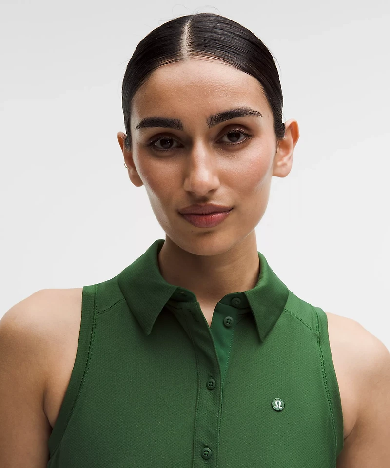 Quick-Dry Sleeveless Polo Shirt *Straight Hem