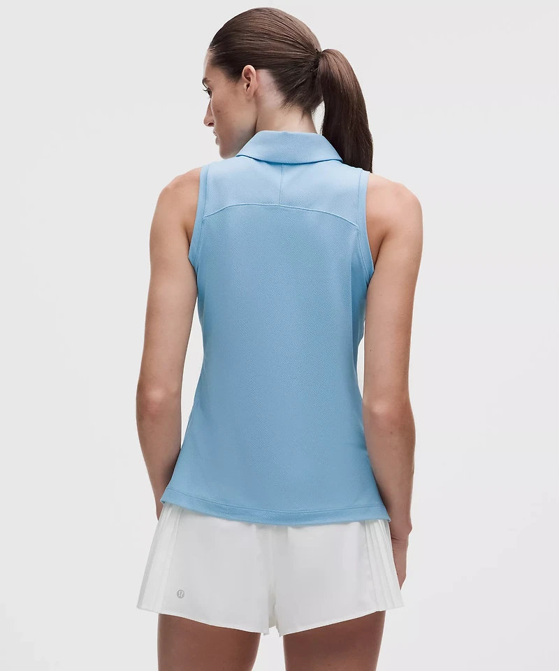 Quick-Dry Sleeveless Polo Shirt Straight Hem *Logo