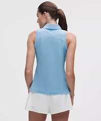Quick-Dry Sleeveless Polo Shirt Straight Hem *Logo