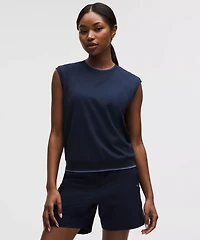 Pique Relaxed-Fit Crewneck Golf Tank Top