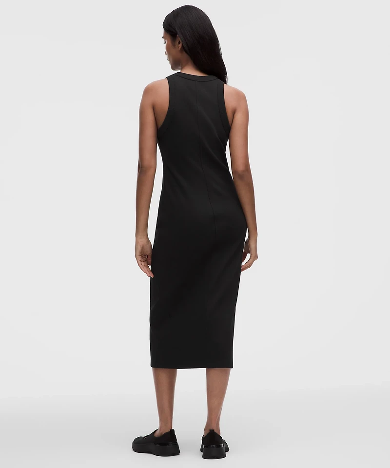 Ribbed Heavyweight Cotton-Blend Midi Dress