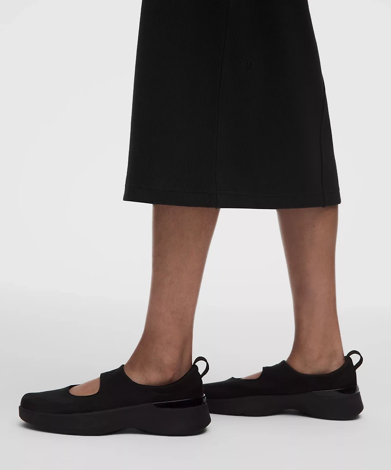 Ribbed Heavyweight Cotton-Blend Midi Dress