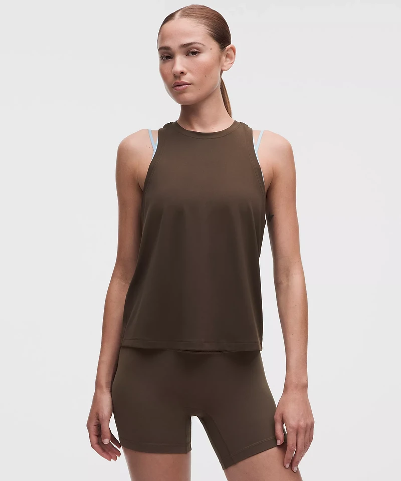 Silky High-Neck Yoga Tank Top