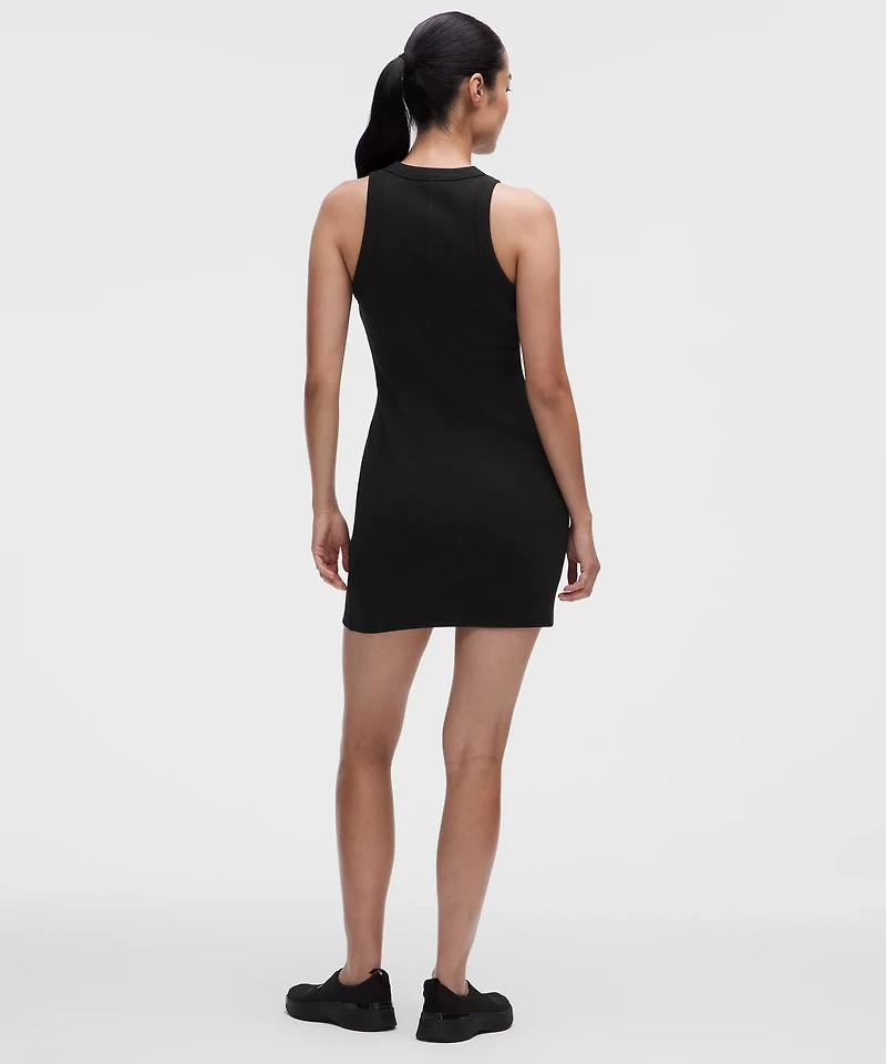 Ribbed Heavyweight Cotton-Blend Mini Dress