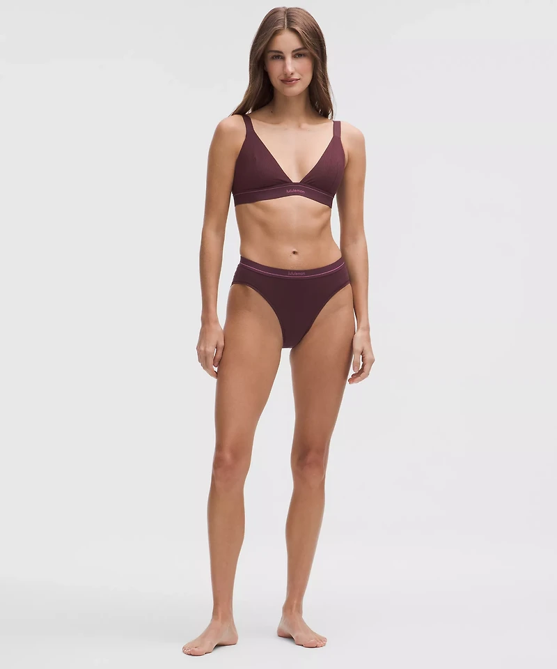 Stretch Cotton Ribbed Logo Bralette *B/C Cup