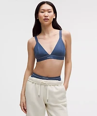 Stretch Cotton Ribbed Logo Bralette *B/C Cup