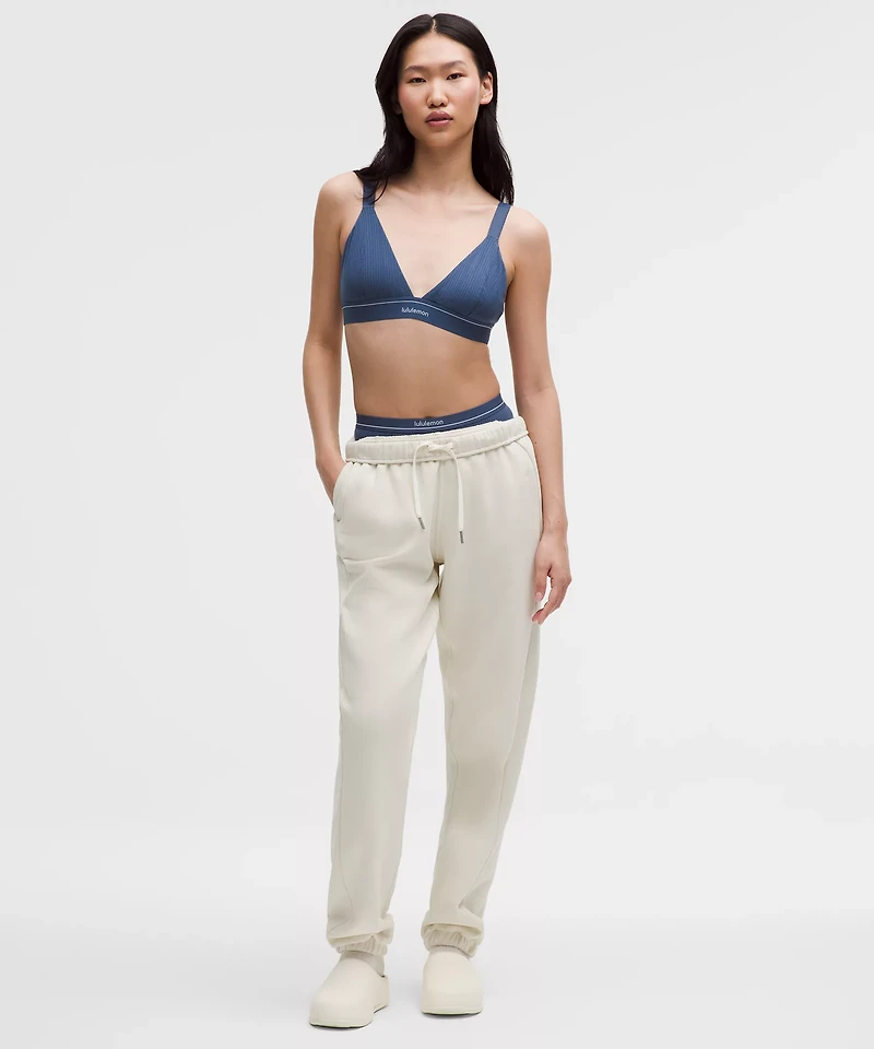 Stretch Cotton Ribbed Logo Bralette *B/C Cup