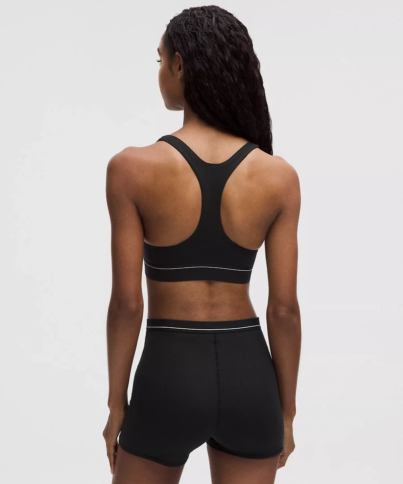 Stretch Cotton Ribbed Logo Racerback Bralette *A–C Cups | Women's Bras