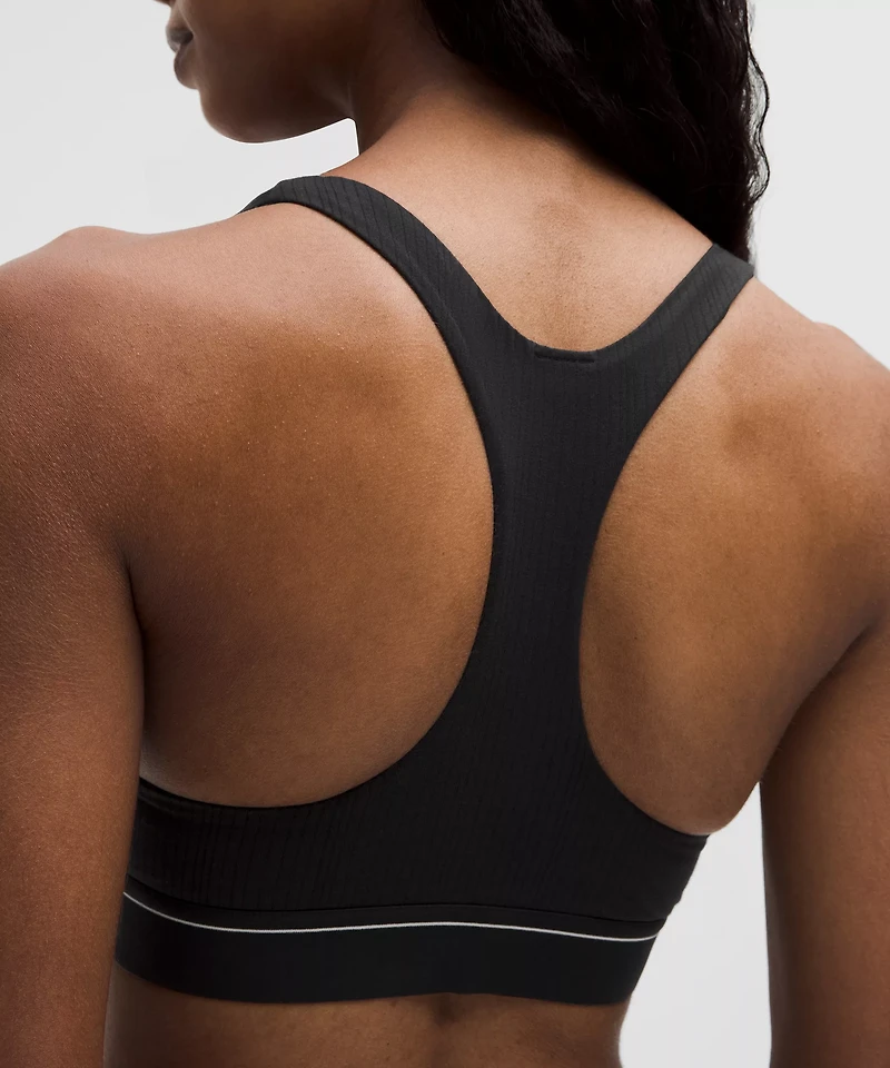 Stretch Cotton Ribbed Logo Racerback Bralette *A–C Cups | Women's Bras