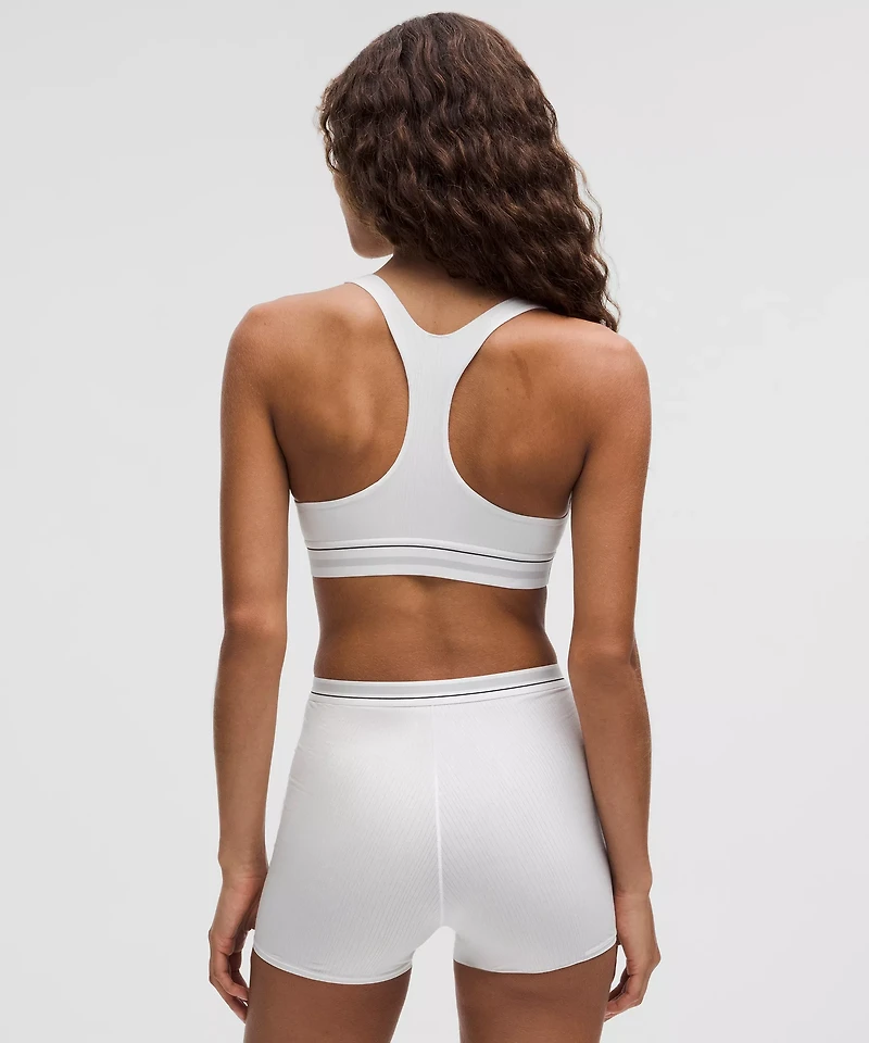 Stretch Cotton Ribbed Logo Racerback Bralette *A–C Cups | Women's Bras