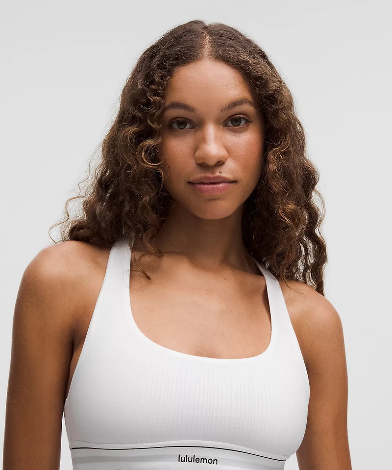 Stretch Cotton Ribbed Logo Racerback Bralette *A–C Cups | Women's Bras