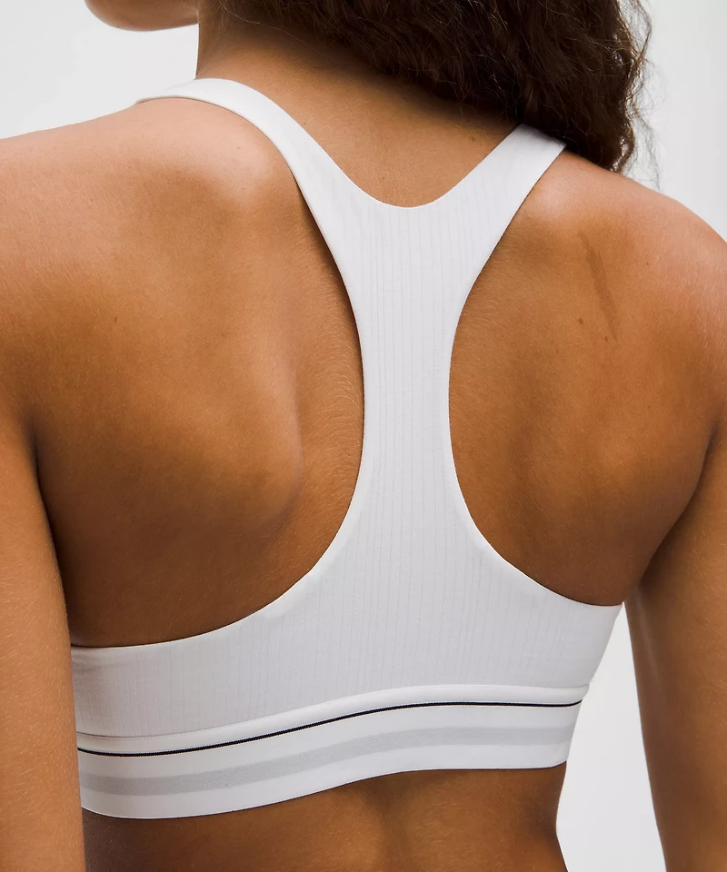 Stretch Cotton Ribbed Logo Racerback Bralette *A–C Cups | Women's Bras