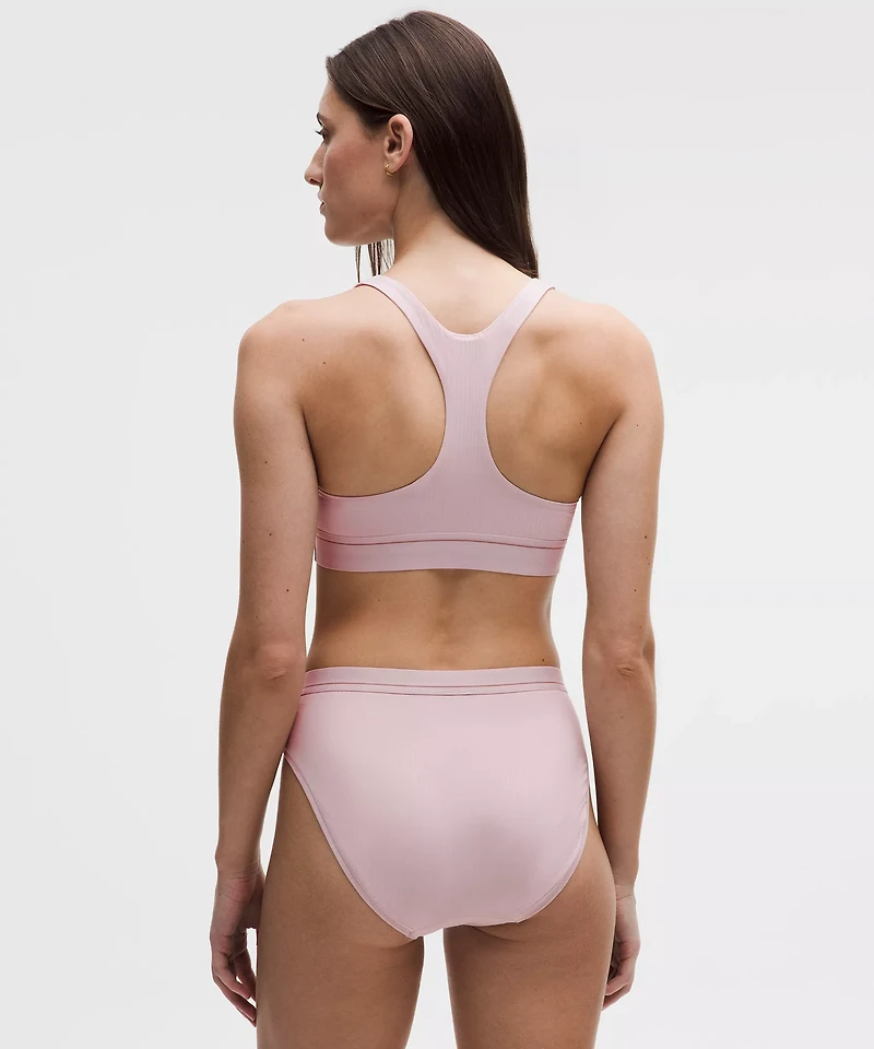 Stretch Cotton Ribbed Logo Racerback Bralette *A–C Cups