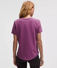 Love Curved-Hem Crewneck T-Shirt | Women's Short Sleeve Shirts & Tee's