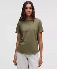 Love Curved-Hem Crewneck T-Shirt | Women's Short Sleeve Shirts & Tee's