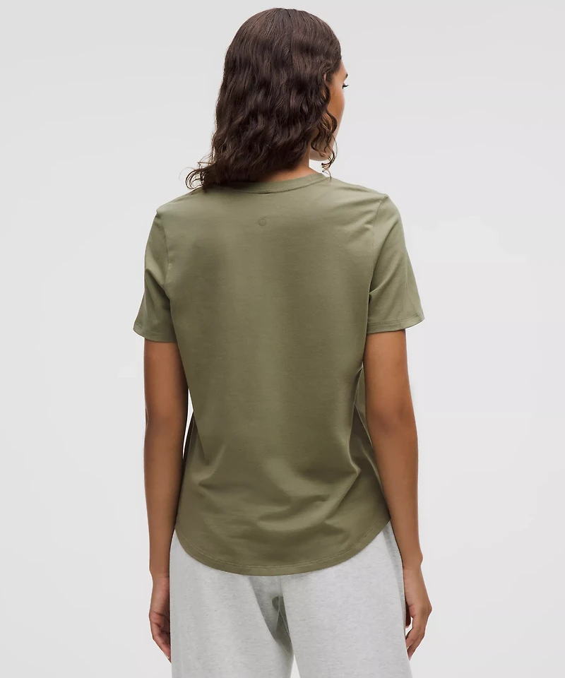 Love Curved-Hem Crewneck T-Shirt | Women's Short Sleeve Shirts & Tee's