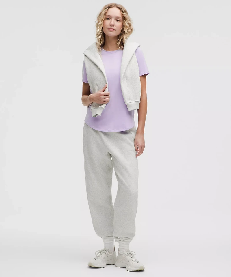 Love Curved-Hem Crewneck T-Shirt | Women's Short Sleeve Shirts & Tee's