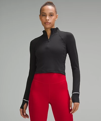 It's Rulu Ribbed Cropped Half Zip | Women's Long Sleeve Shirts