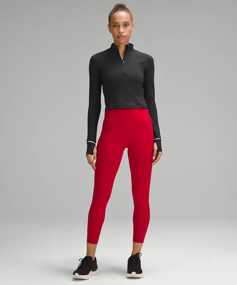 It's Rulu Ribbed Cropped Half Zip | Women's Long Sleeve Shirts