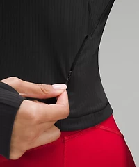 It's Rulu Ribbed Cropped Half Zip | Women's Long Sleeve Shirts
