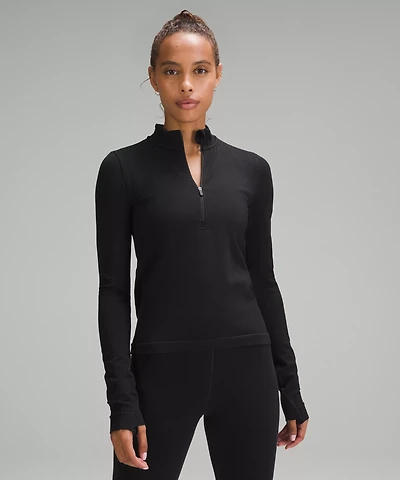 Merino Wool-Blend Base Layer Half Zip | Women's Long Sleeve Shirts