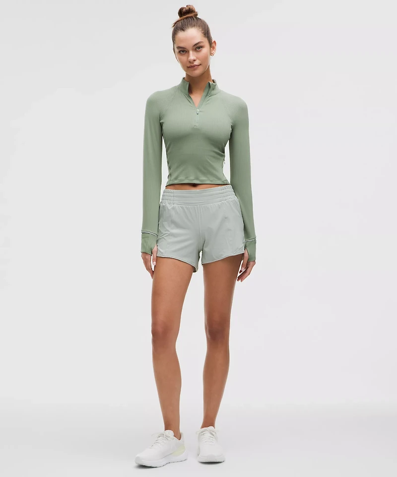 It's Rulu Ribbed Cropped Half Zip | Women's Long Sleeve Shirts