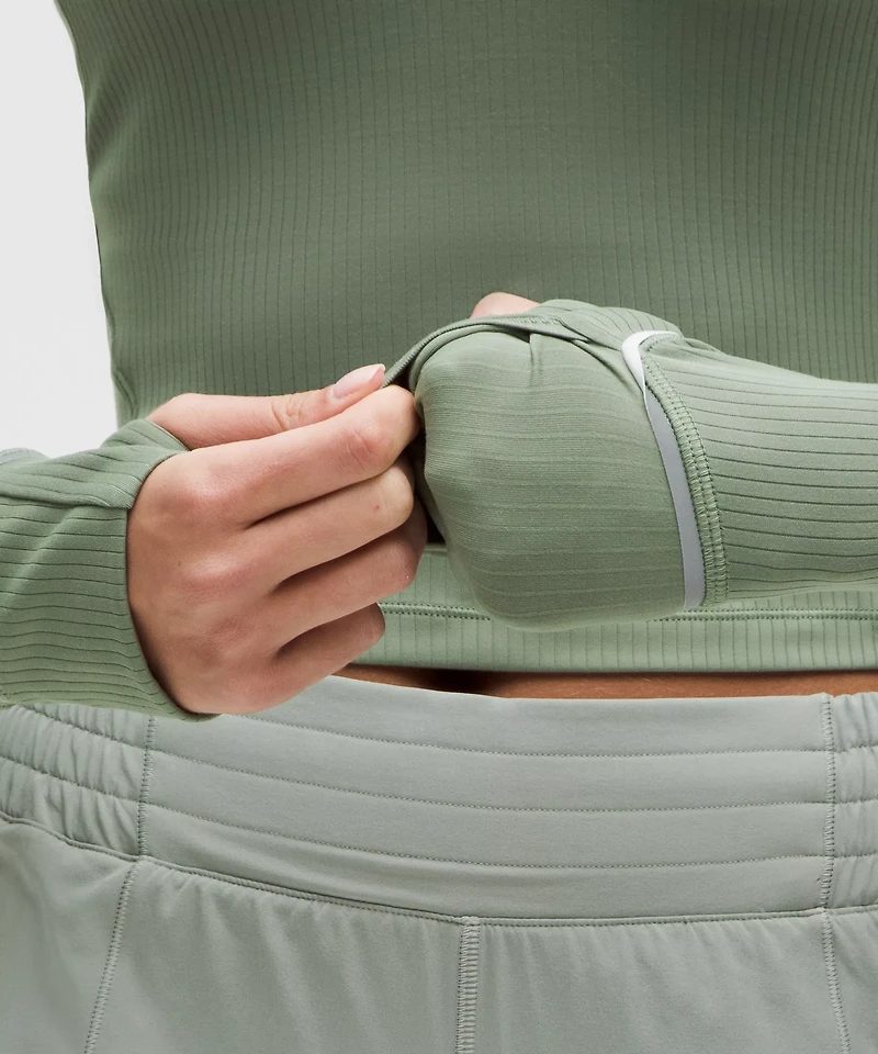 It's Rulu Ribbed Cropped Half Zip | Women's Long Sleeve Shirts