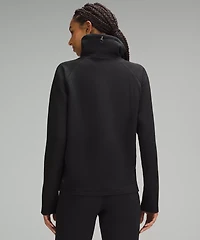 Waffle-Knit Funnel-Neck Long-Sleeve Shirt