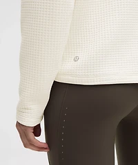 Waffle-Knit Funnel-Neck Long-Sleeve Shirt