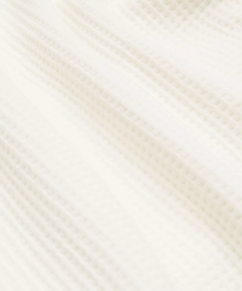 Waffle-Knit Funnel-Neck Long-Sleeve Shirt