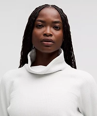 Waffle-Knit Funnel-Neck Long-Sleeve Shirt | Women's Long Sleeve Shirts