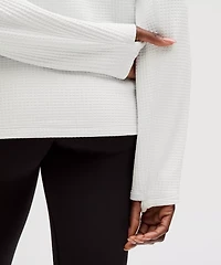 Waffle-Knit Funnel-Neck Long-Sleeve Shirt | Women's Long Sleeve Shirts