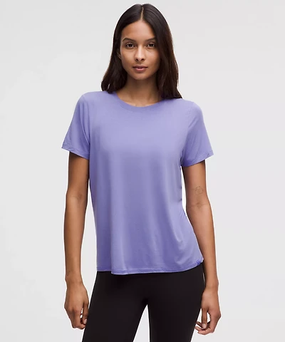 Silk-Blend Relaxed-Fit Short-Sleeve Shirt | Women's Short Sleeve Shirts & Tee's