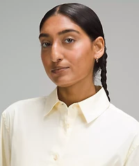Relaxed-Fit Cotton-Blend Poplin Button-Down Shirt | Women's Long Sleeve Shirts