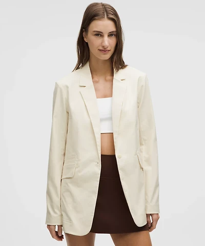 Relaxed-Fit Twill Blazer | Women's Coats & Jackets