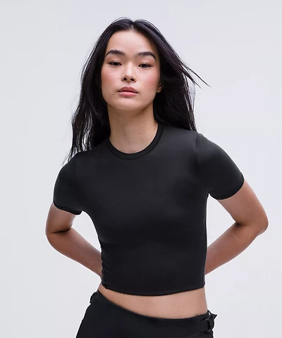 Wundermost Ultra-Soft Nulu Crewneck Cropped T-Shirt | Women's Short Sleeve Shirts & Tee's