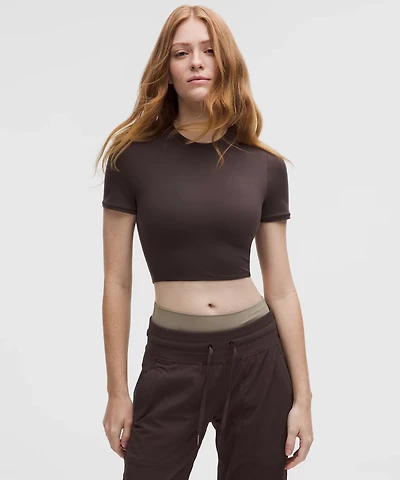 Wundermost Ultra-Soft Nulu Crewneck Cropped T-Shirt | Women's Short Sleeve Shirts & Tee's