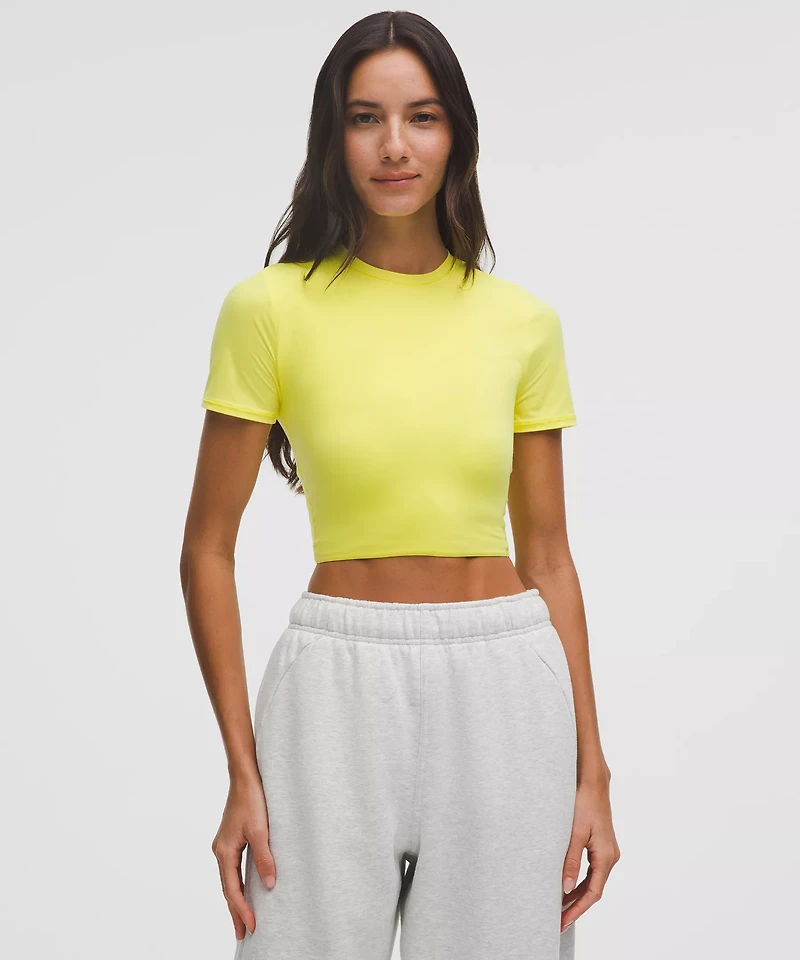 Wundermost Ultra-Soft Nulu Crewneck Cropped T-Shirt | Women's Short Sleeve Shirts & Tee's