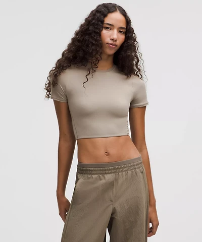 Wundermost Ultra-Soft Nulu Crewneck Cropped T-Shirt | Women's Short Sleeve Shirts & Tee's