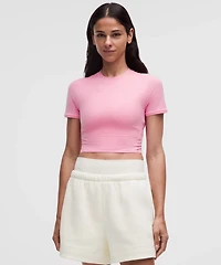 Wundermost Ultra-Soft Nulu Crewneck Cropped T-Shirt