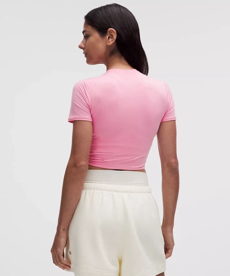 Wundermost Ultra-Soft Nulu Crewneck Cropped T-Shirt